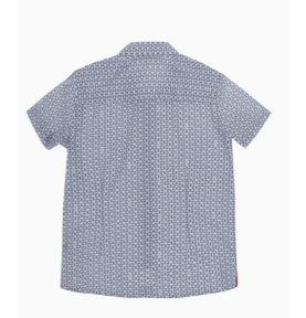 Chemise pour garçon en coton blanc avec microimpression