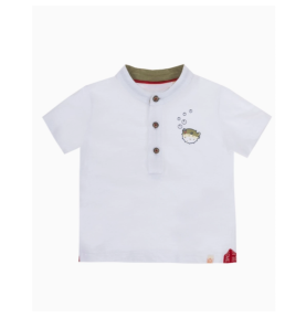 Polo en coton blanc pour...