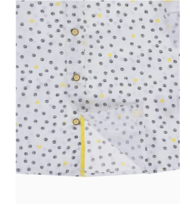 Chemise pour garçon en coton blanc avec microimpression