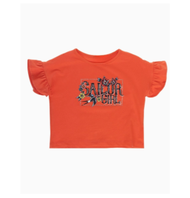 T-shirt uni corail en coton...