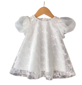 Robe de cérémonie bébé fille à manches courtes