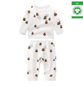 Coffret cadeau bébé en coton biologique certifié GOTS : Ensemble pyjama + doudou nuage