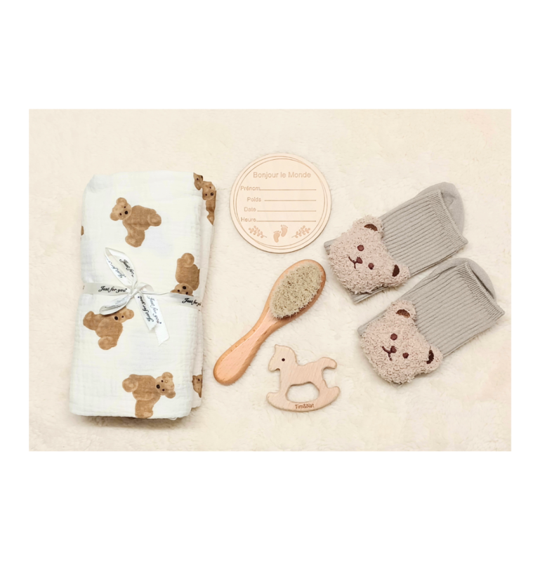Coffret Cadeau Bébé Naissance & Baptême - 2 Boîtes Souvenirs Avec Peluche, Vêtements Et Soins - Fille