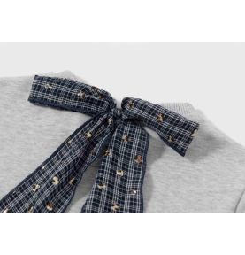 Sweat-shirt avec volant en tissu et nœud à l'arrière