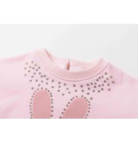 Sweat bébé fille lapin avec paillettes