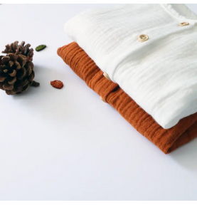 Blouse écru en double gaze de coton Oeko-Tex