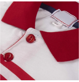 Polo rayé rouge garçon en coton