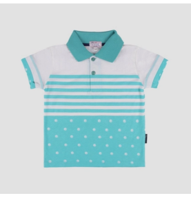 Polo rayé bleu garçon en coton