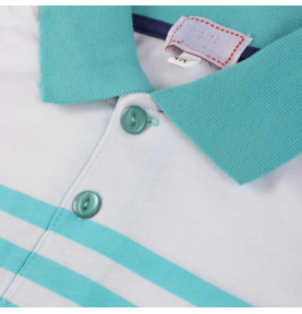 Polo rayé bleu garçon en coton