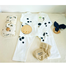 Coffret cadeau de naissance mixte 7 pcs en coton Biologique certifié GOTS