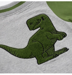 Blouson aviateur zippé en coton biologique Dinosaure