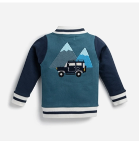 Blouson aviateur bébé zippé en coton biologique Dinosaure