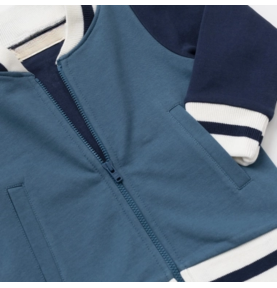 Blouson aviateur bébé zippé en coton biologique Dinosaure