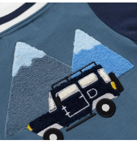 Blouson aviateur bébé zippé en coton biologique Dinosaure