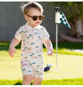 Barboteuse polo garçon en coton biologique