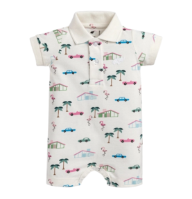 Barboteuse polo garçon en coton biologique