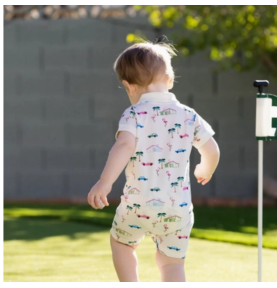 Barboteuse polo garçon en coton biologique