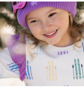 Robe molletonnée manches longues à double volants en coton biologique