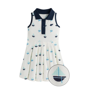 Robe plissée bébé petit bateau en coton biologique