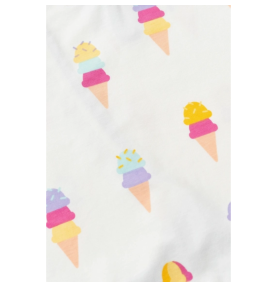 Robe d'été à pli centré motifs glaces en coton biologique