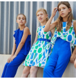 Robe imprimée unique bleu...
