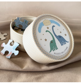 Puzzle dinosaures, certifié FSC, bleu