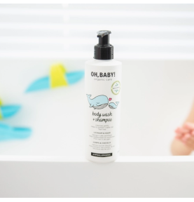 Gel lavant et shampooing bébés et enfants 2 en 1 bio et végan 250 ml